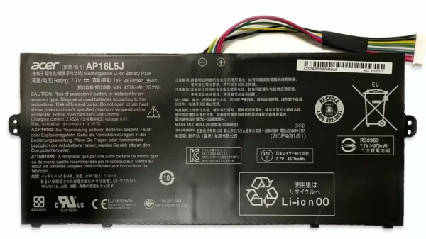 Original AP16L5J Battery for Acer Swift 5 SF514-52T – 7.7V 36Wh (OEM Replacement)