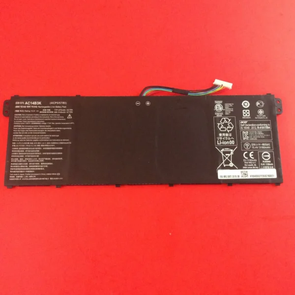 Original AC14B3K Battery for Acer Swift / Aspire / Chromebook – 15.2V 48Wh (OEM Replacement)