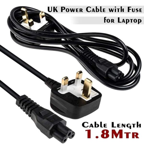 Flower Cable 3-Pin – White Power Cord for Laptops, Chargers, Consoles – UK Plug