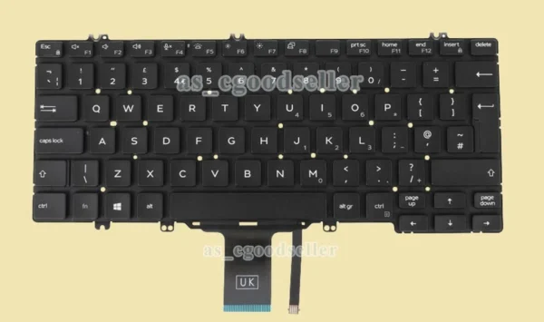 OEM Replacement Keyboard for Dell Latitude 5280 / 7280 / 7380 / 5289 – US Layout, Backlit, No Frame