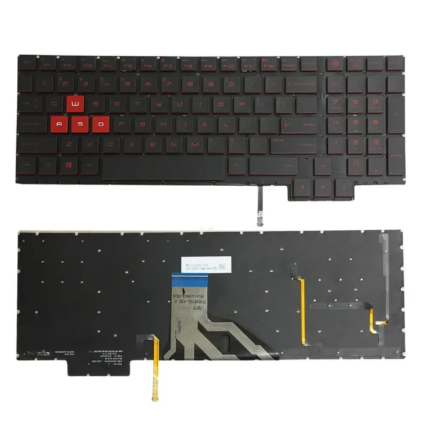 OEM Replacement Keyboard for HP Omen 15-ce Series – US Backlit – Frameless – Red Backlight – With Numeric Keypad