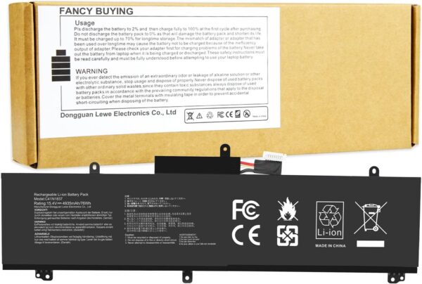 Original Replacement Battery for Asus ROG Zephyrus GU502GU (C41N1837, OEM Replacement)